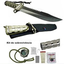 Faca Rambo Tática Militar Sobrevivência Lamina Serrilhado