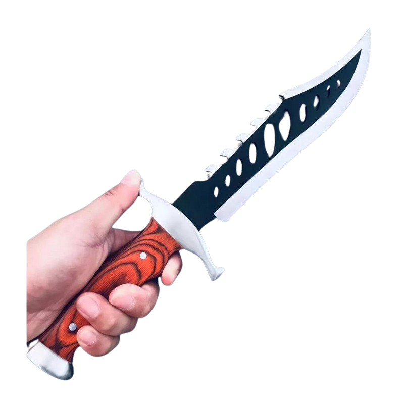 De Caça Esportiva Lamina Prata Black Aço 440 C/ Serra+ Bainha Kim