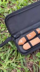 Kit Churrasco Faca Garfo Estojo Personalizado Nome Time Logo Empresa Confraternização