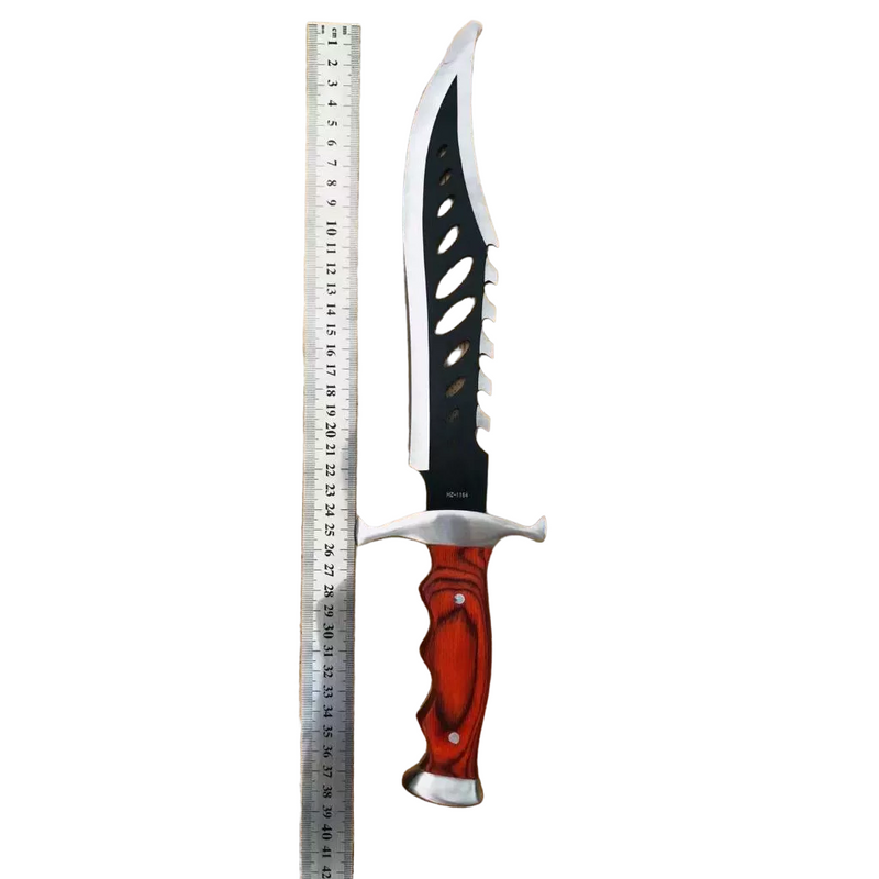 De Caça Esportiva Lamina Prata Black Aço 440 C/ Serra+ Bainha Kim