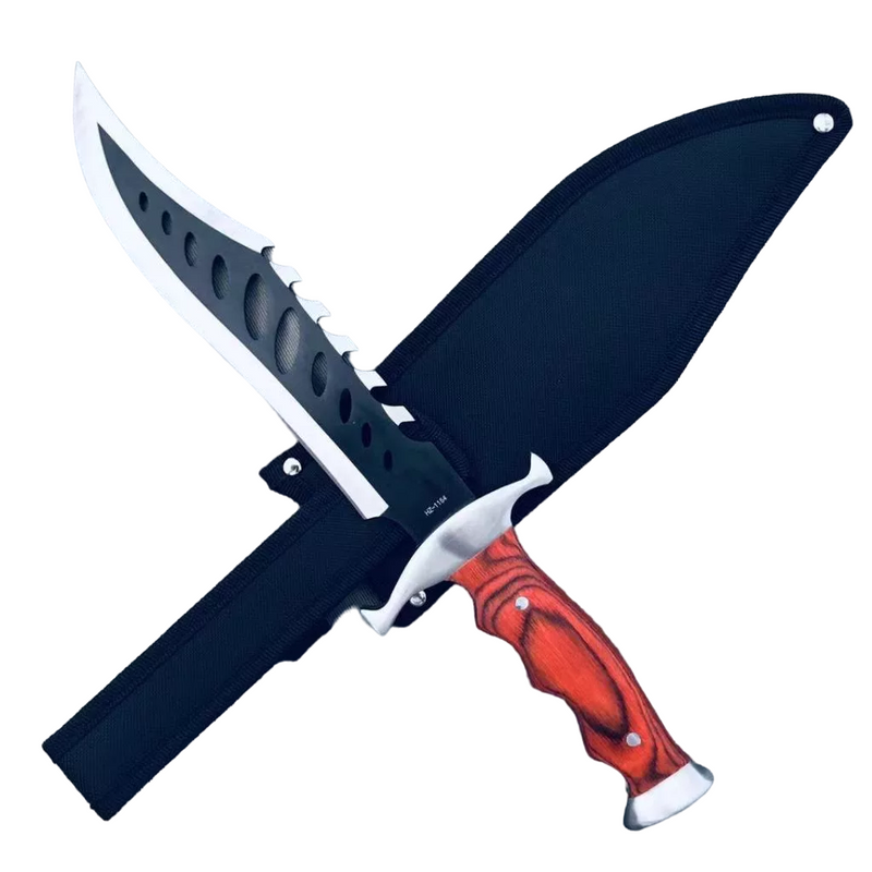 De Caça Esportiva Lamina Prata Black Aço 440 C/ Serra+ Bainha Kim