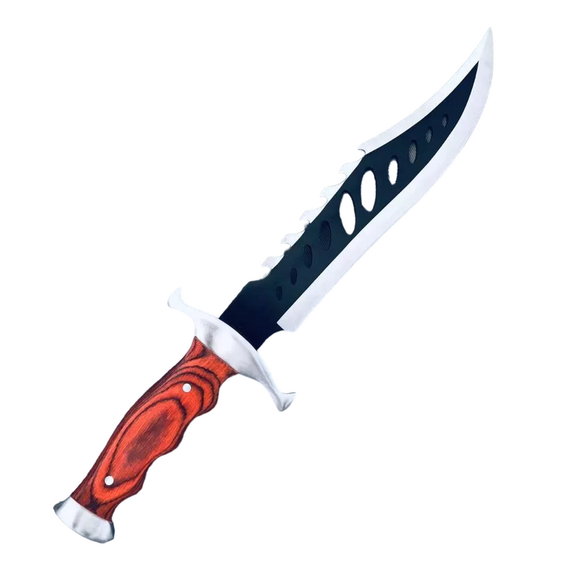 De Caça Esportiva Lamina Prata Black Aço 440 C/ Serra+ Bainha Kim