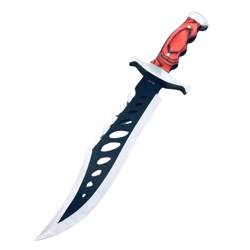 De Caça Esportiva Lamina Prata Black Aço 440 C/ Serra+ Bainha Kim