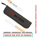 Kit Churrasco Faca Garfo Estojo Personalizado Nome Time Logo Empresa Confraternização